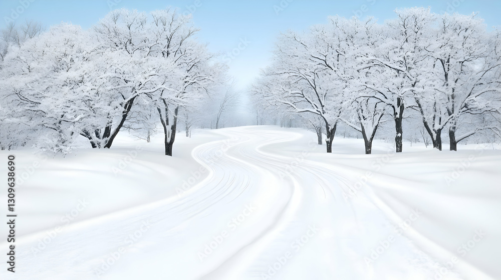 Winter Wonderland Snow Path Illustration Winter Wonderland Snow Path Illustration