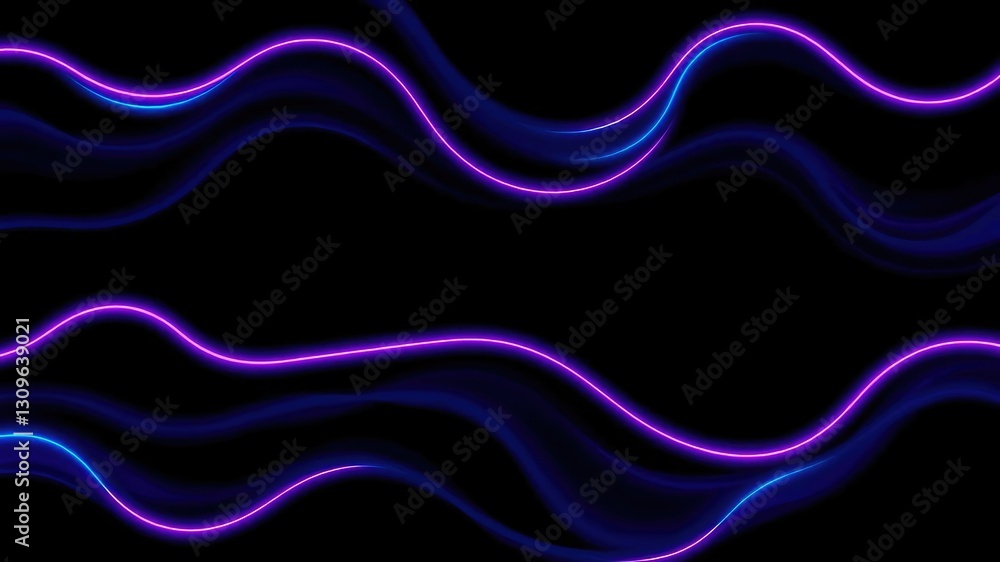 Wavy lines in shades of blue and purple with neon accents, relaxing, neon accents, digital art Wavy lines in shades of blue and purple with neon accents, relaxing, neon accents, digital art