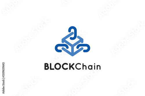 Modern abstract blockchain technology logo design