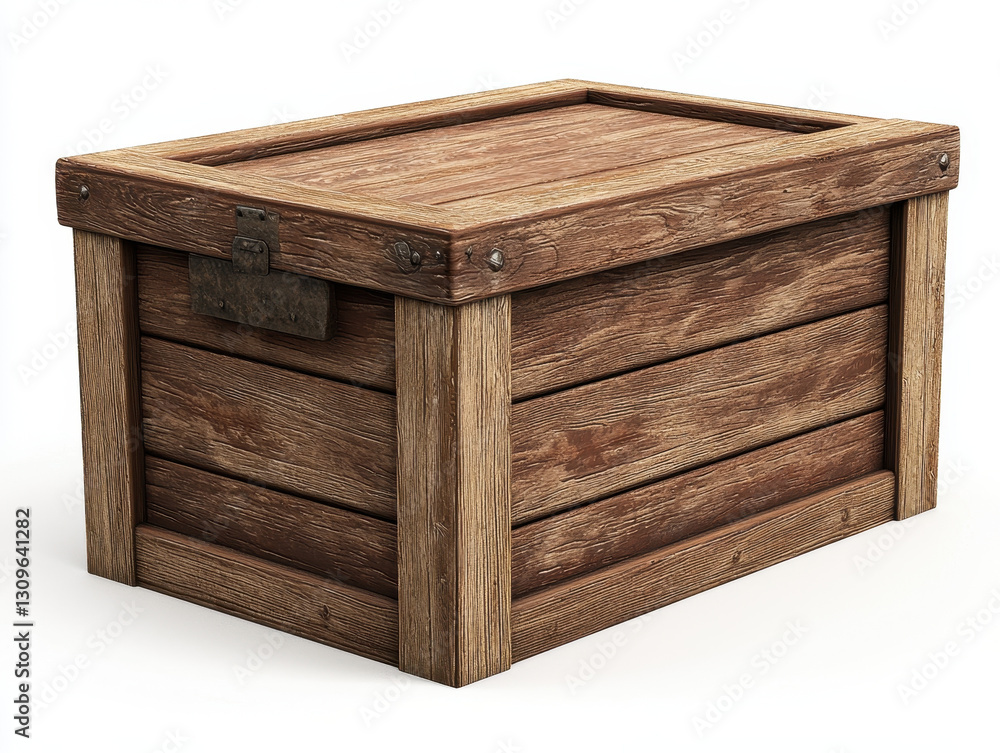 wooden crate with rustic design and metal latch for secure storage wooden crate with rustic design and metal latch for secure storage