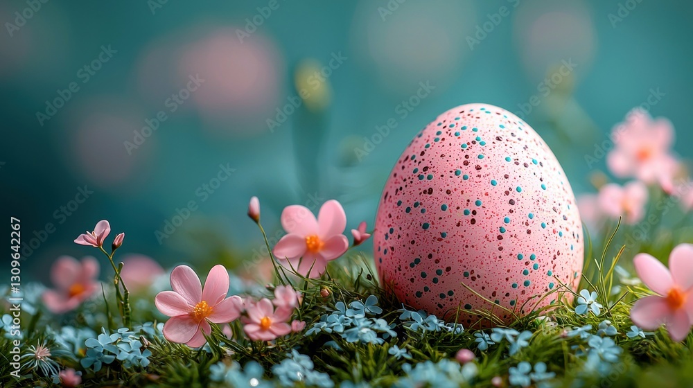 Easter Egg Amidst Flowers Display Springtime Harmony And Floral Beauty Seasonal Celebration Design Easter Egg Amidst Flowers Display Springtime Harmony And Floral Beauty Seasonal Celebration Design