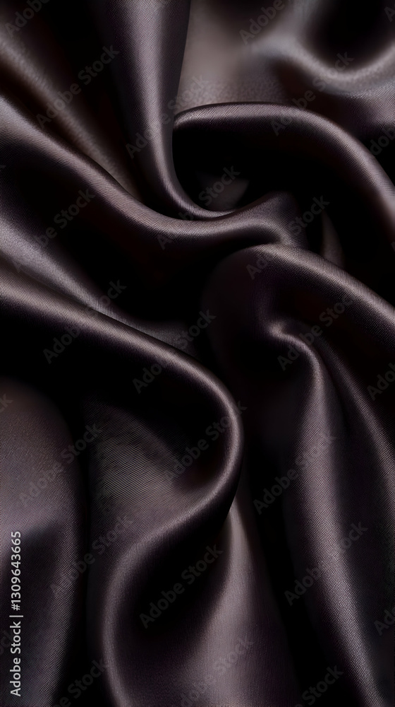 Fototapeta premium Dark satin fabric folds, luxury texture