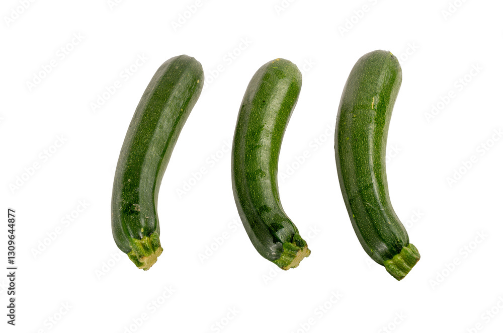 On a white background are depicted zucchini. They are all the same length and are located next to each other. On a white background are depicted zucchini. They are all the same length and are located next to each other.