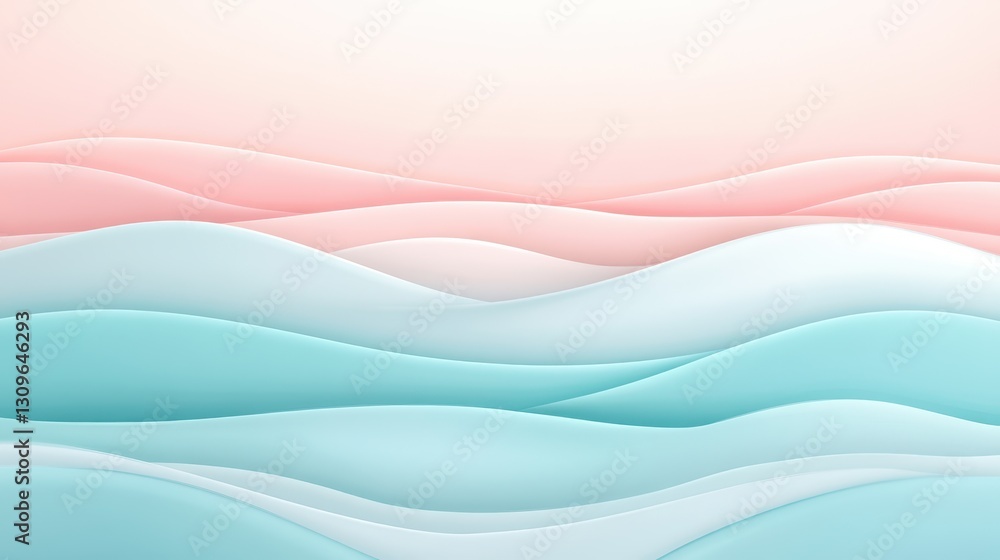 Obraz premium Abstract pastel background, soft flowing shapes and soothing hues for modern design