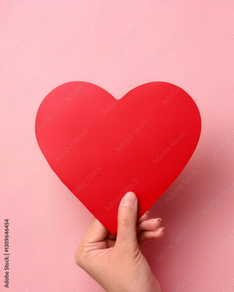 Creative photo of hand holding paper cut heart on pink background holiday celebration valentine's day love emotions. Creative photo of hand holding paper cut heart on pink background holiday celebration valentine's day love emotions.