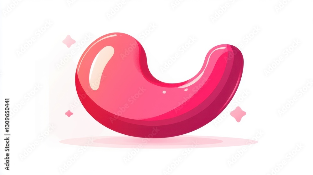 Colorful Abstract Shape with Glossy Finish and Soft Shadows Colorful Abstract Shape with Glossy Finish and Soft Shadows