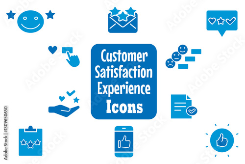 Wallpaper Mural Customer satisfaction experience editable icon set. Icons related to feedback, review, satisfied, survey, rating, graph, technical support, assistant, information etc. Torontodigital.ca