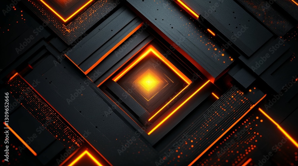 Abstract Dark Orange Glowing Geometric Design Abstract Dark Orange Glowing Geometric Design