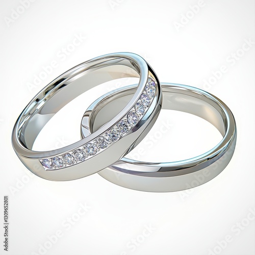 Elegant pair of wedding rings displayed together symbolizing love and commitment on a soft velvet background