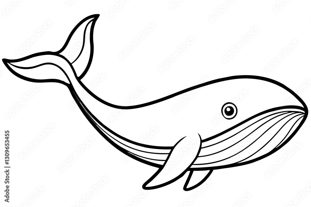 Obraz premium Elegant Whale Line Art