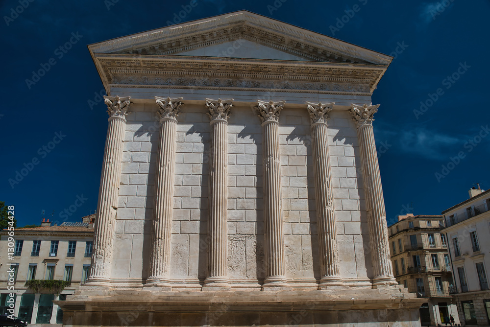 Fototapeta premium Roman temple Maison Carrée, Nîmes, Occitania region, southern France 