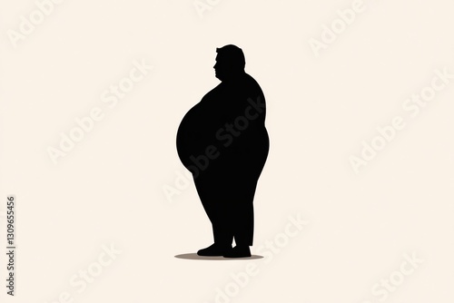 Minimalist illustration highlighting the concept of obesity on a clean white background