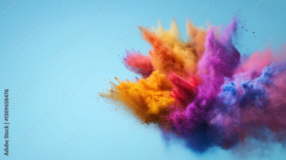 Obraz premium Colorful explosion bright abstract digital art in an outdoor setting