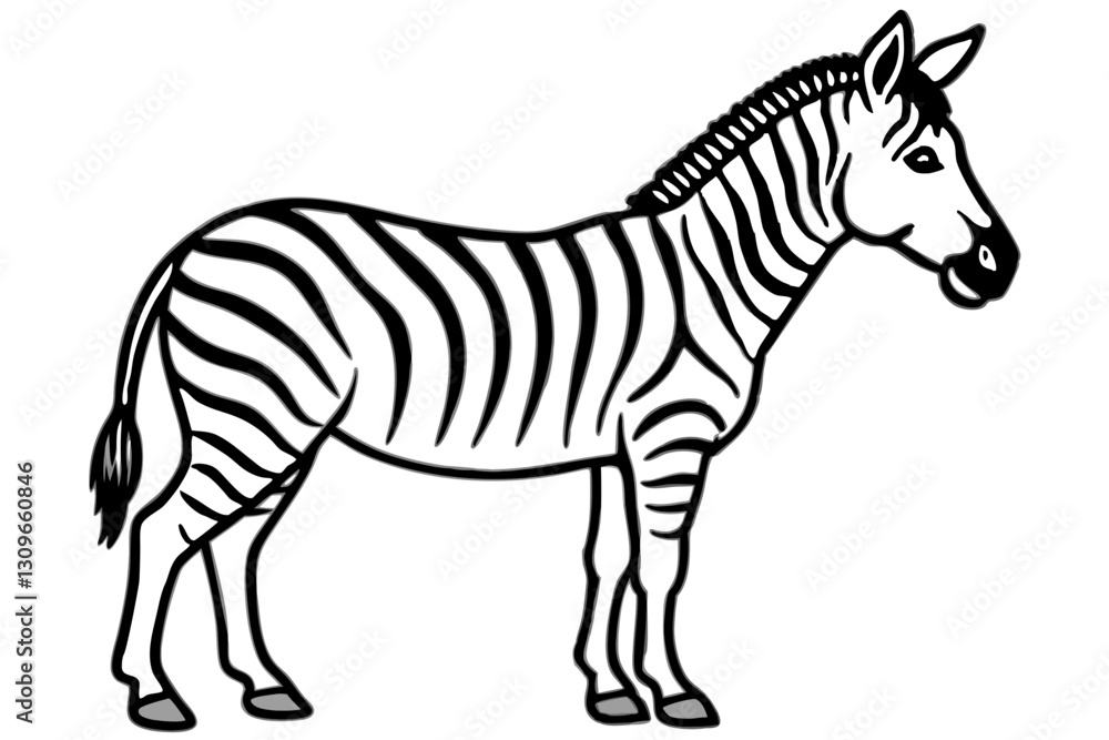 Obraz premium Elegant Zebra Line Art