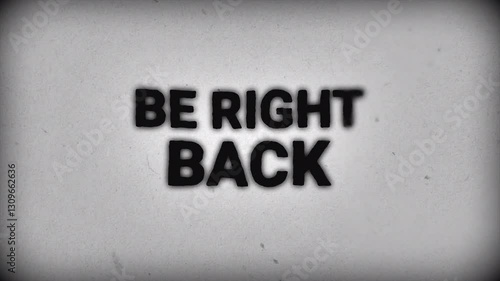 Grunge style be right back animated overlay for live streaming