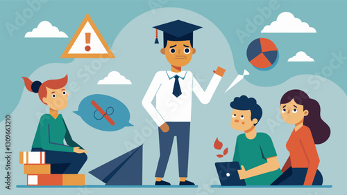 In a highuncertainty avoidance culture students are more cautious and may avoid taking on debt for fear of the risks associated with it.. Vector illustration