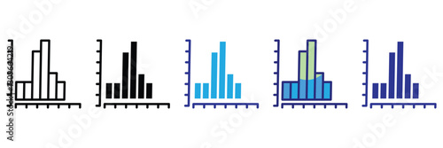 Histogram Icon Set Multiple Style Collection