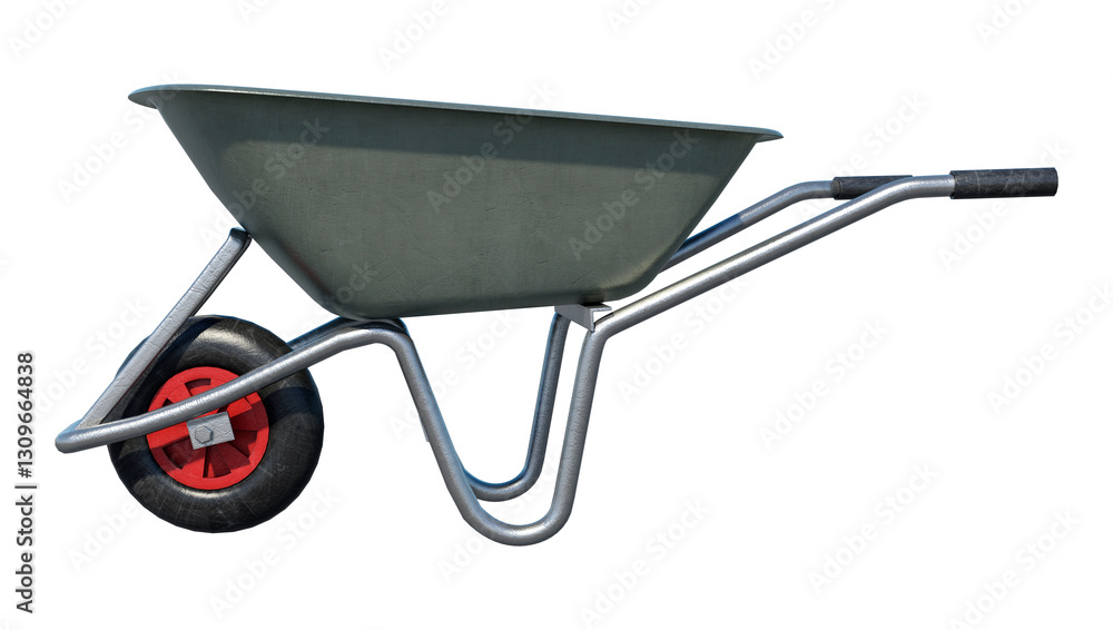 3D Rendering Wheelbarrow on White 3D Rendering Wheelbarrow on White
