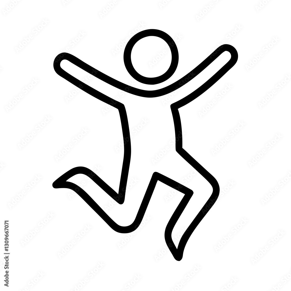 Jumping person minimal black outline icon Jumping person minimal black outline icon