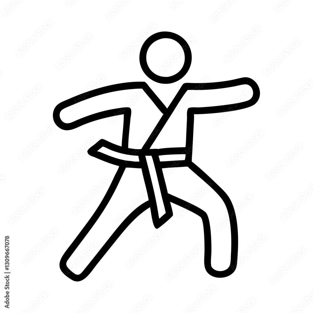 Karate fighter minimal black outline icon Karate fighter minimal black outline icon
