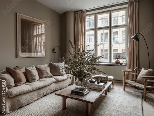 A warm and inviting interior of a modern living room