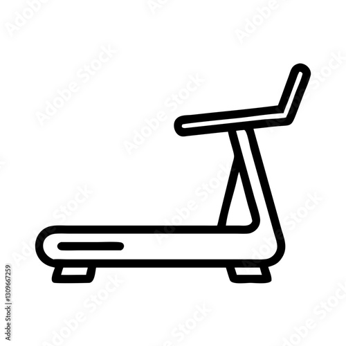 Treadmill minimal black outline icon