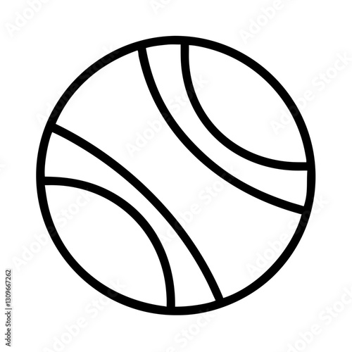 Tennis ball minimal black outline icon
