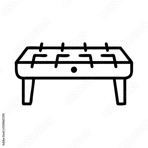 Foosball table minimal black outline icon