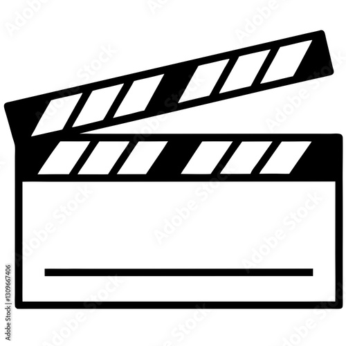 clapper board line art isolated on white background 

