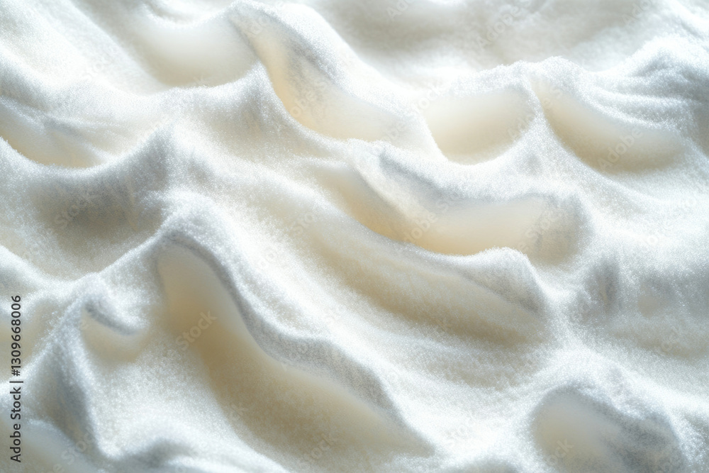 Close-up view of textured white granulated sugar, showing its fine grain and soft waves. Close-up view of textured white granulated sugar, showing its fine grain and soft waves.