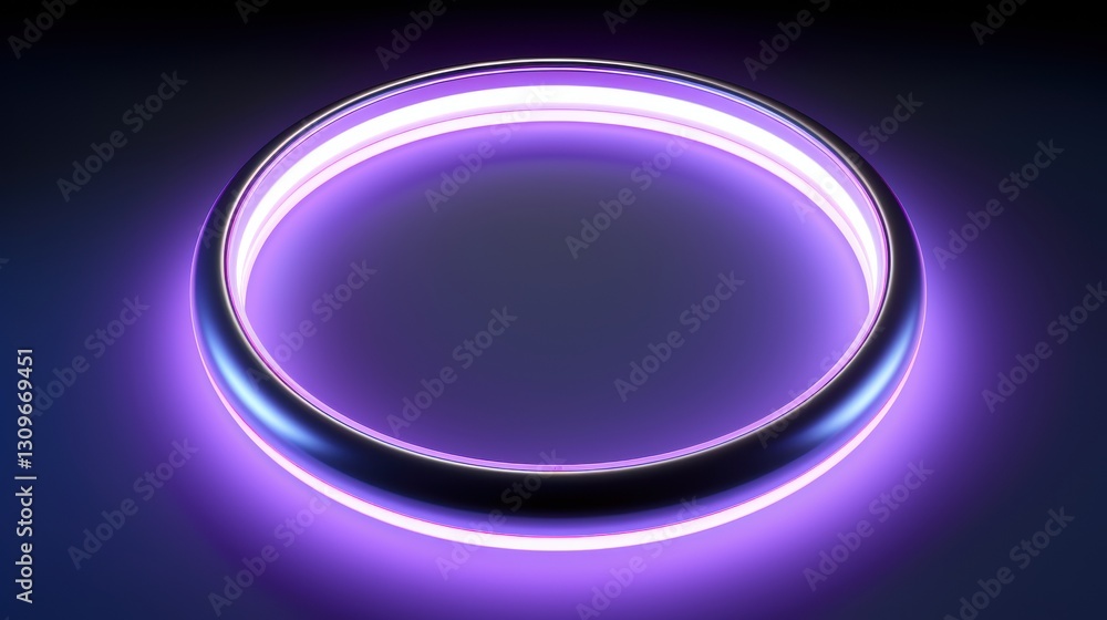 Obraz premium glowing purple neon circle ring