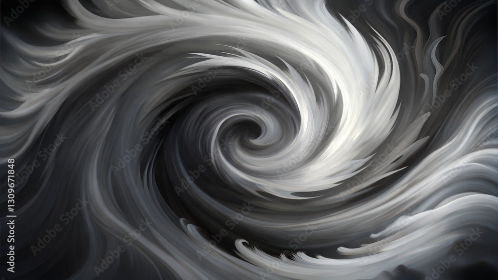 Dynamic Swirl of Black, White, and Gray with Fluid Motion Dynamic Swirl of Black, White, and Gray with Fluid Motion