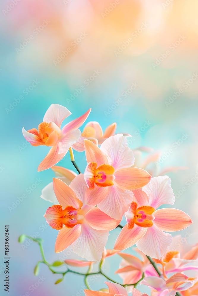 Naklejka premium Vertical The background image of the colorful flowers, background nature.