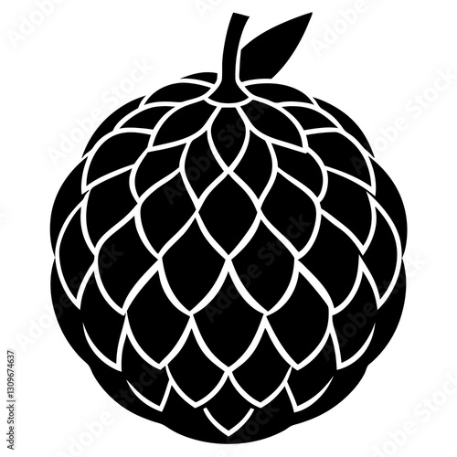 custard apple silhouette vector icon white background