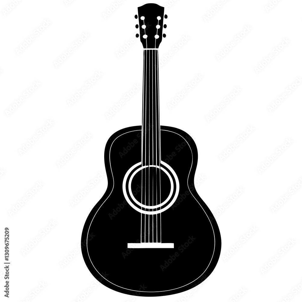 Obraz premium guitar silhouette vector icon white background 