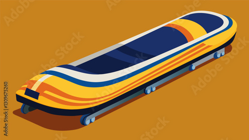 A closeup of the intricate design and craftsmanship of a professionals street luge board perfectly engineered for speed and agility.. Vector illustration