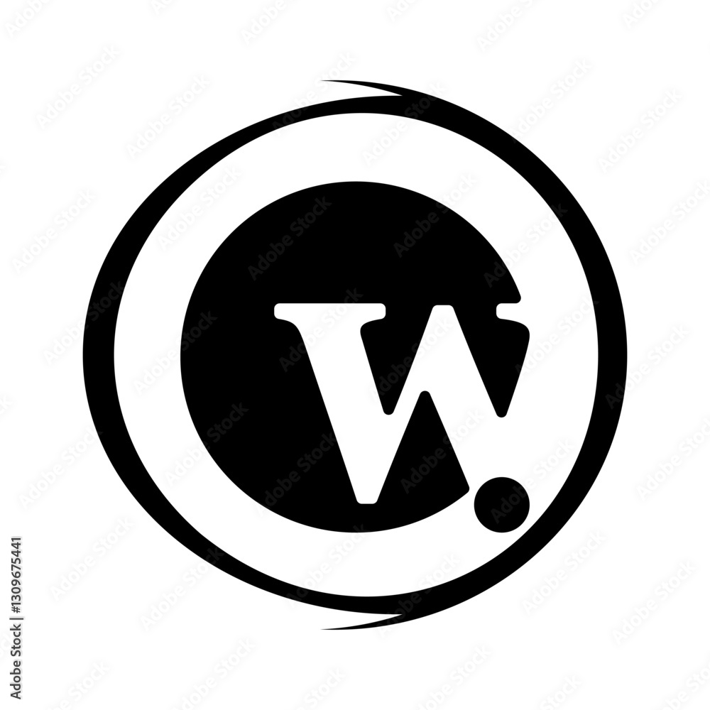 Creative new initial lowercase letter W logo design, monogram W letter logo design and with black color, creative black elegant logo template Creative new initial lowercase letter W logo design, monogram W letter logo design and with black color, creative black elegant logo template