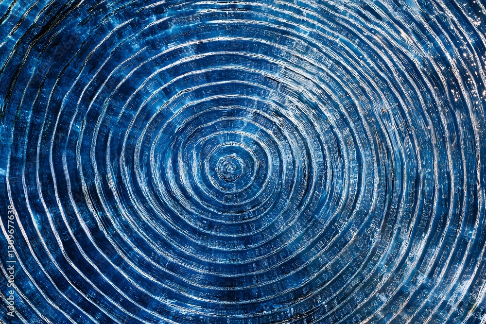 Fototapeta premium Abstract Blue Circular Pattern with Concentric Rings Creates Depth and Texture