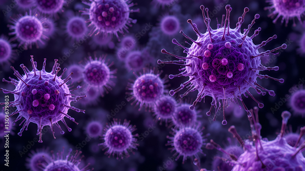 Violet Autoimmune Disorder Cells: High-resolution view of violet-hued animal immune cells involved in autoimmune disorders, illustrating immune responses Violet Autoimmune Disorder Cells: High-resolution view of violet-hued animal immune cells involved in autoimmune disorders, illustrating immune responses