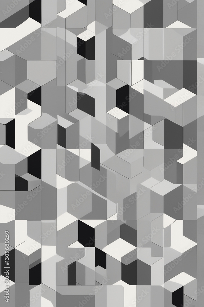 Obraz premium Randomized Square Pattern | Mosaic Tile Canvas in the Bathroom | Black White gray | Flor Wall Club Gilaf design | Abstract Image Background
