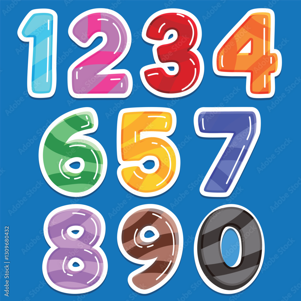 Colorful Cartoon Numbers. Fun and Playful Educational Digits for Kids Colorful Cartoon Numbers. Fun and Playful Educational Digits for Kids