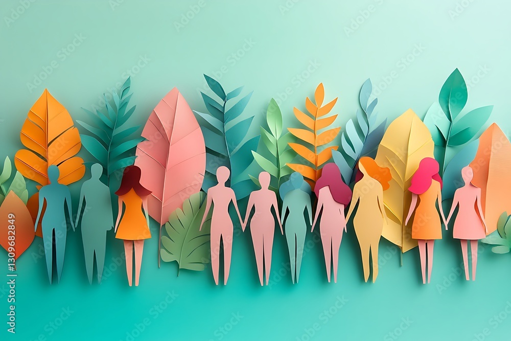 Paper People Community Pastel Foliage Unity Paper People Community Pastel Foliage Unity