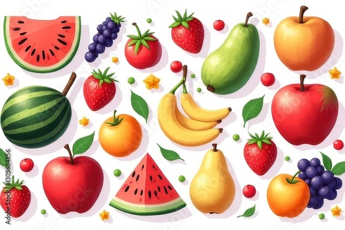 Vibrant Manga Fruits Artwork Showcase