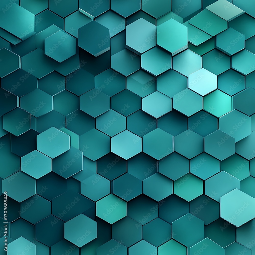 Abstract Teal Hexagon Geometric Pattern Design Abstract Teal Hexagon Geometric Pattern Design