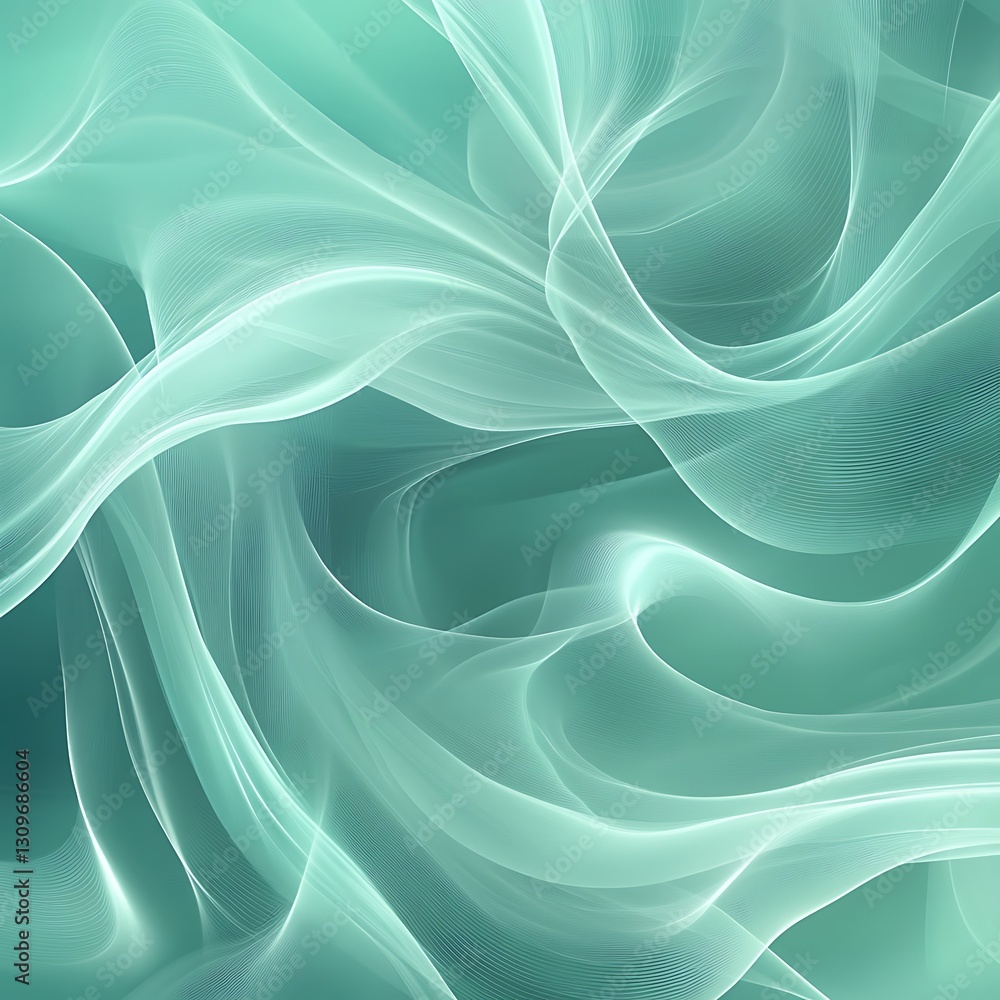 Fototapeta premium Abstract Teal Swirling Fabric Texture Background