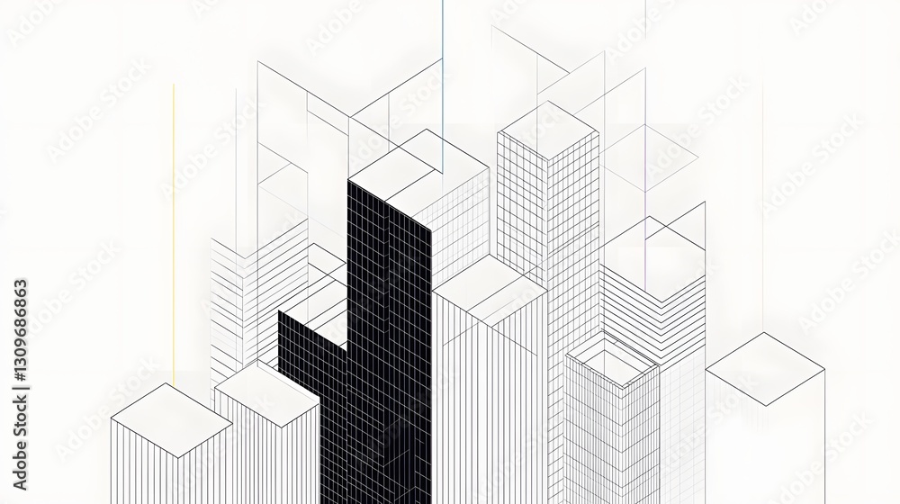 Digital Architecture with Cube Elements in Modern City Planning Digital Architecture with Cube Elements in Modern City Planning