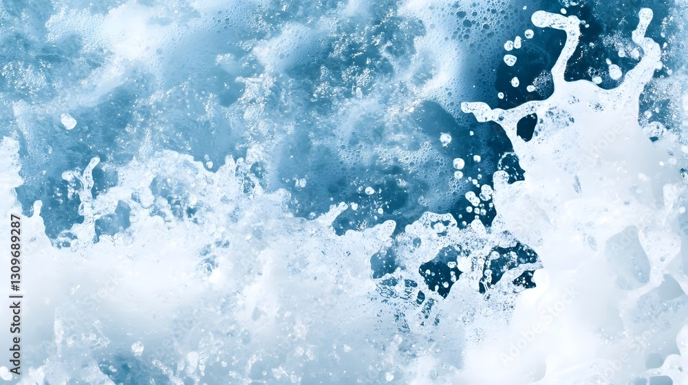 Captivating Ocean Foam Waves Crashing in Bright Sunlight with Sparkling Water Drops Captivating Ocean Foam Waves Crashing in Bright Sunlight with Sparkling Water Drops