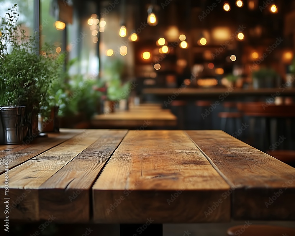 Table view inside a cozy cafe Table view inside a cozy cafe