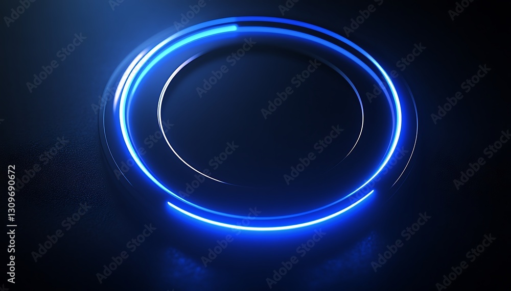 Neon Circle Frame Dark Background Neon Circle Frame Dark Background