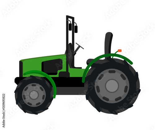 Green Tractor Front View